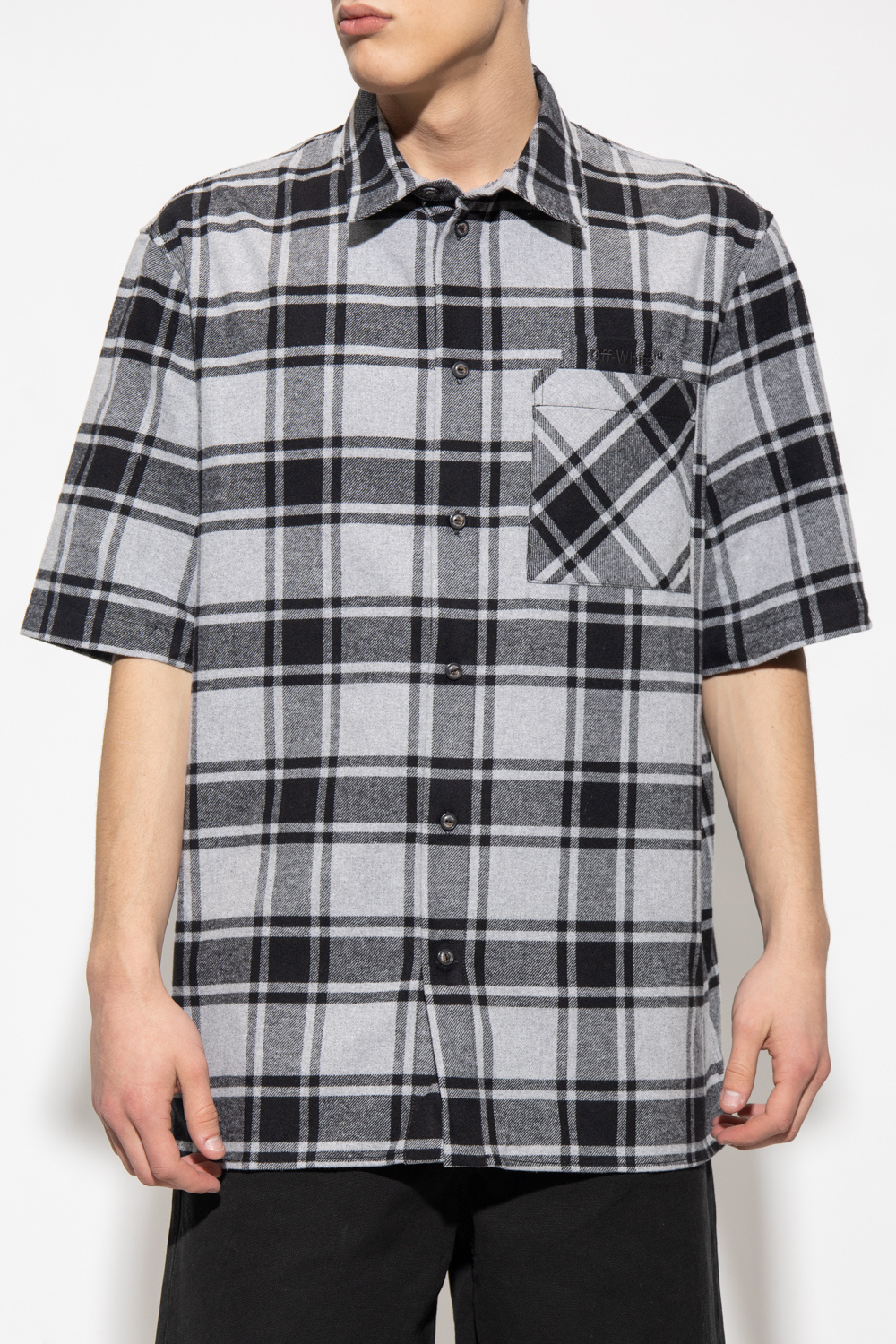 Off white nike checkered shirt online